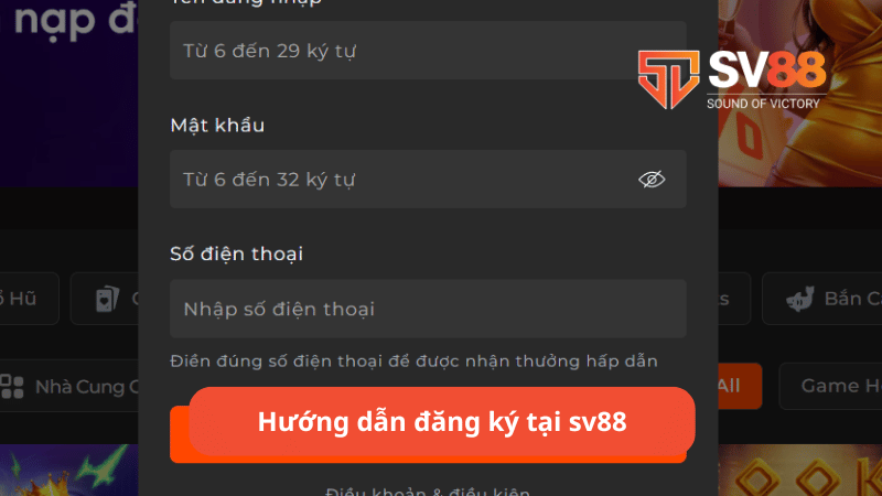 Hướng dẫn đăng ký tại sv88